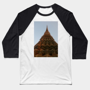 First low angle view of a Buddha stupa reaching symmetrical in the clear sky. Baseball T-Shirt